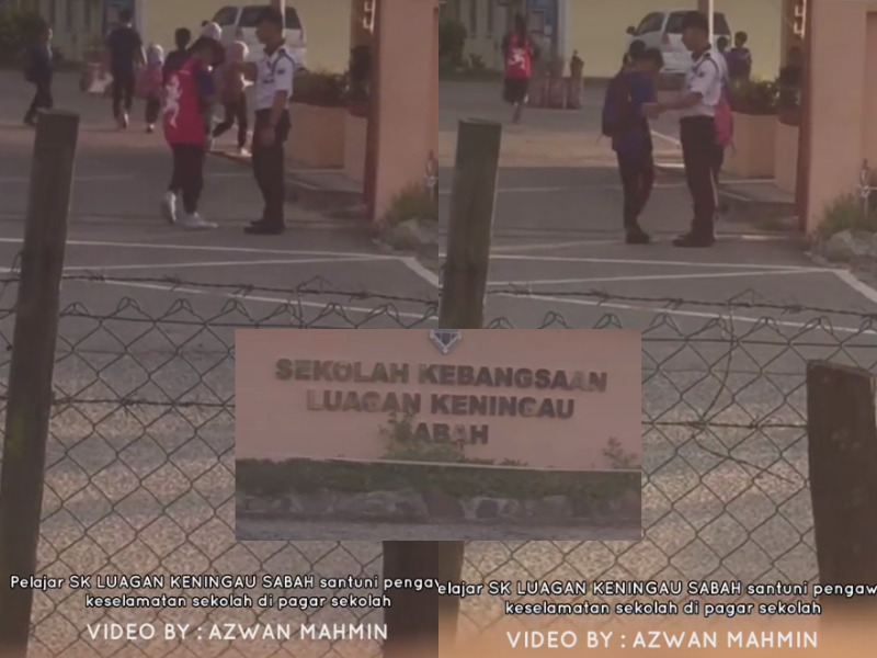 (VIDEO) Hulur tangan dan salam ‘pak guard’, amalan murid SK Luagan undang sebak